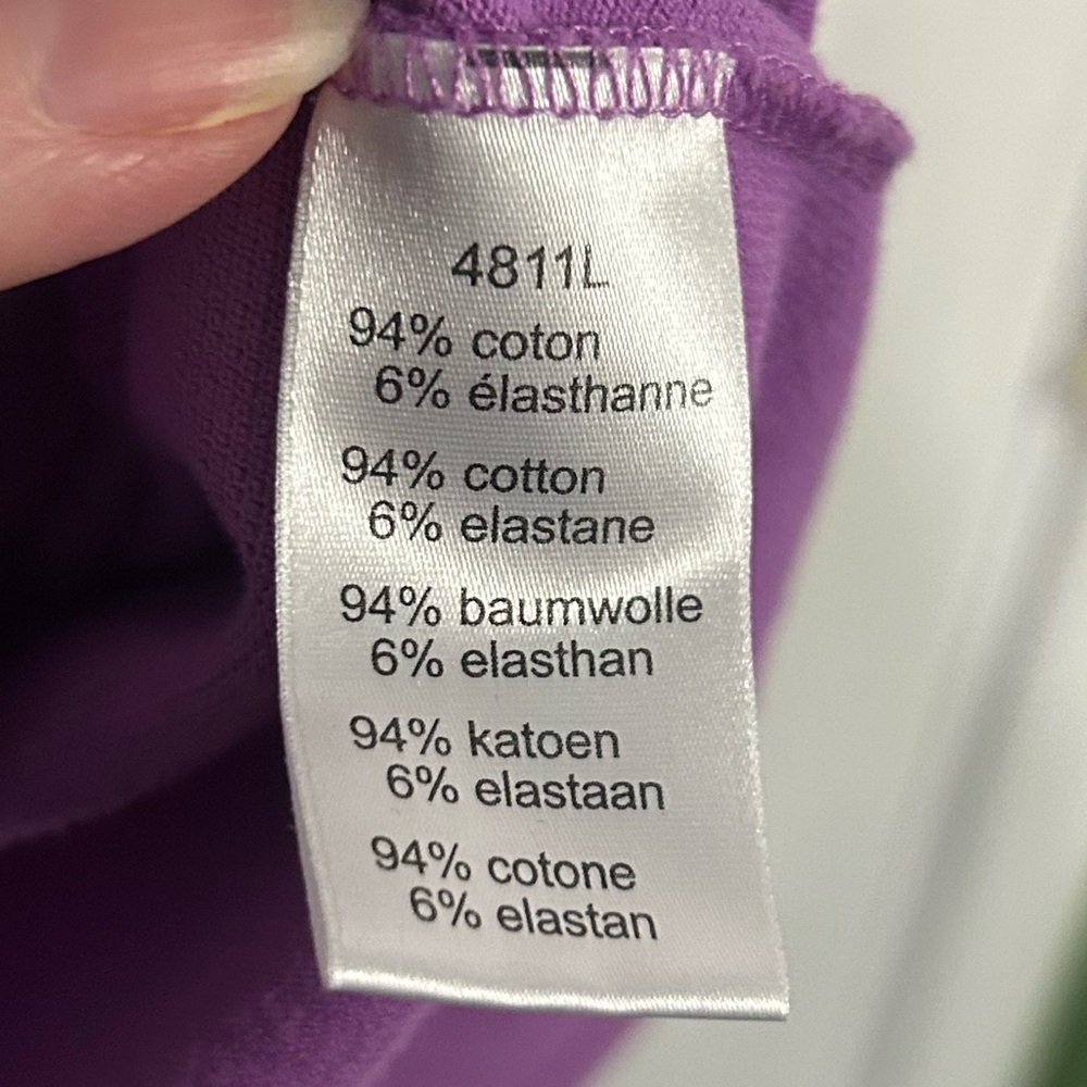 Lacoste Women’s Purple Polo Shirt Slim Fit Size 42 (~US 10, Large) - Picture 8 of 11